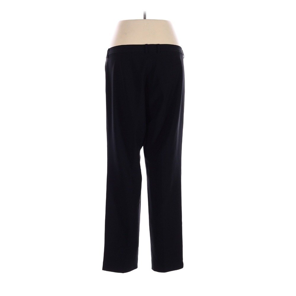St. John Caviar Black Straight Leg Trousers Size 12 Made in USA Dress Pants